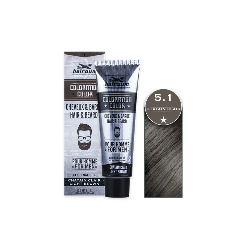 Coloration Cheveux & Barbe N°5.1 Chatain Clair Hairgum 60g