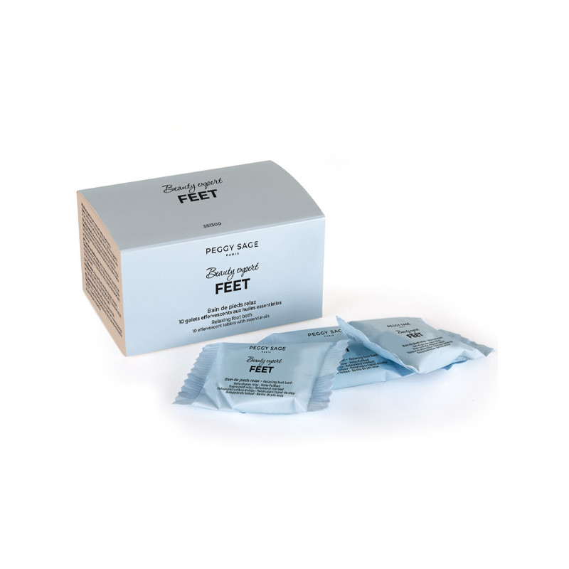 Bain de Pieds Relax 10 Galets Effervescents aux Huiles Essentielles Peggy Sage 10x10g Bain de Pieds Relax 10 Galets Effervescents aux Huiles Essentielles Peggy Sage 10x10g