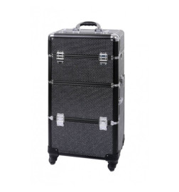 Valise alu strass noir