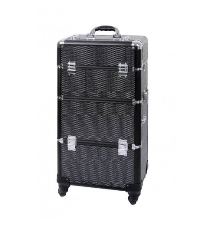 Valise alu strass noir