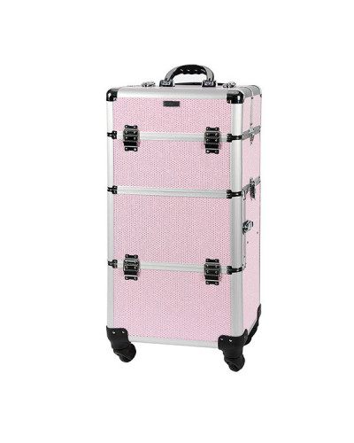 Valise alu strass rose