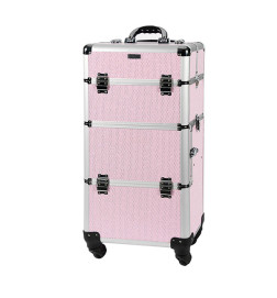 Valise alu strass rose