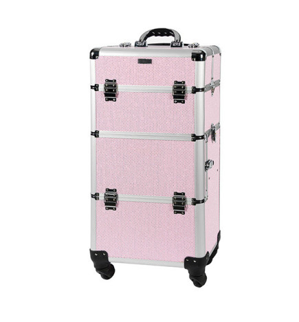 Valise alu strass rose