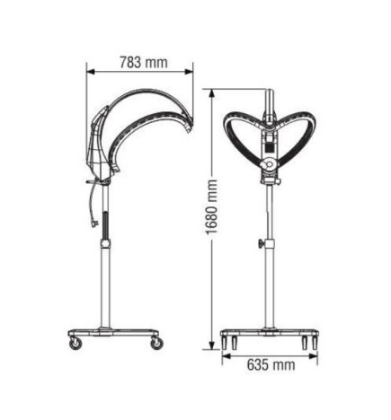 Casque de Coiffure Climafly Glossy Argenté sur Pied Ultron