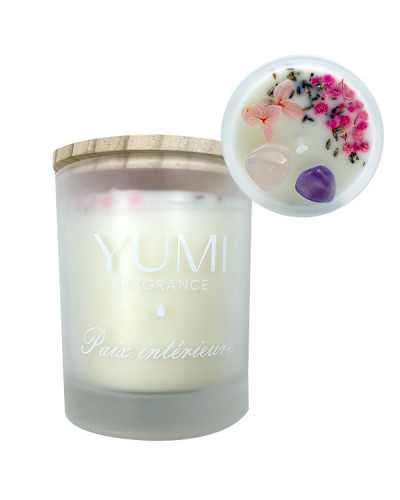 Bougie "Paix intérieure" Senteur lavande & Poudre de riz Yumi 200g