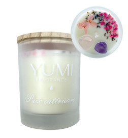 Bougie "Paix intérieure" Senteur lavande & Poudre de riz Yumi 200g