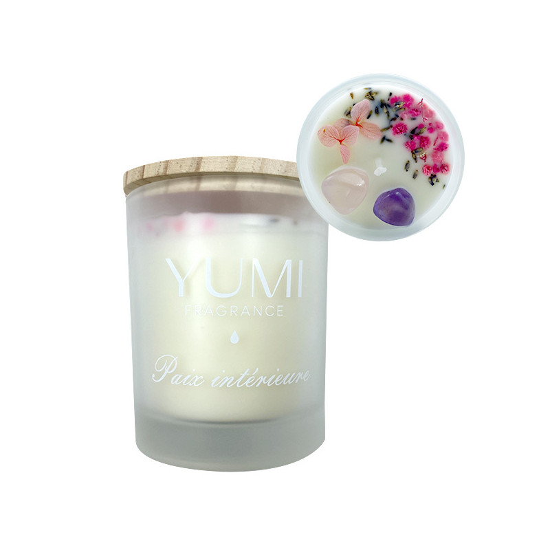 Bougie "Paix intérieure" Senteur lavande & Poudre de riz Yumi 200g Bougie "Paix intérieure" Senteur lavande & Poudre de riz Yumi 200g