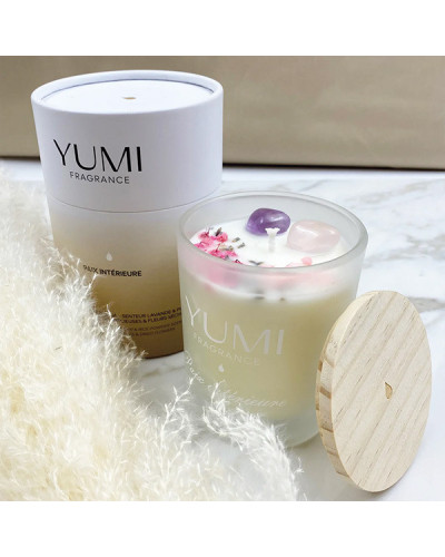 Bougie "Paix intérieure" Senteur lavande & Poudre de riz Yumi 200g