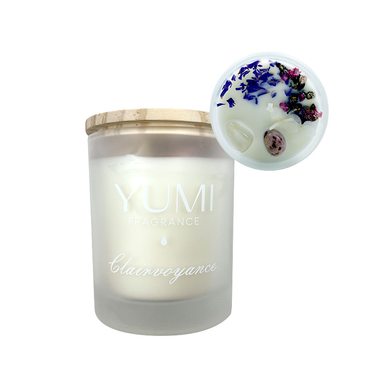 Bougie "Clairvoyance" Senteur fleur de coton Yumi 200g Bougie "Clairvoyance" Senteur fleur de coton Yumi 200g