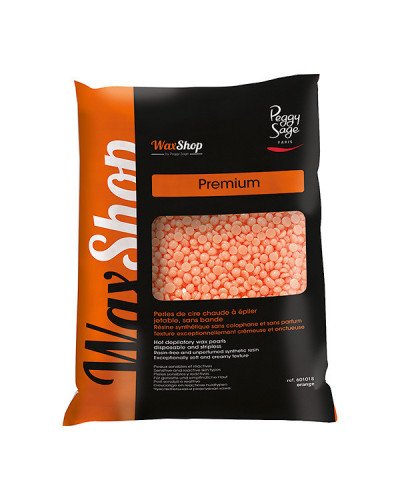 Perles de Cire Chaude jetables sans Bande Orange Premium Peggy Sage 800g