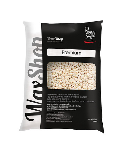 Perles de Cire Chaude à Épiler Jetable sans Bande Blanc Premium Peggy Sage 800g