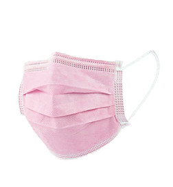 Masque Bucco Nasal 3 Plis Rose x50
