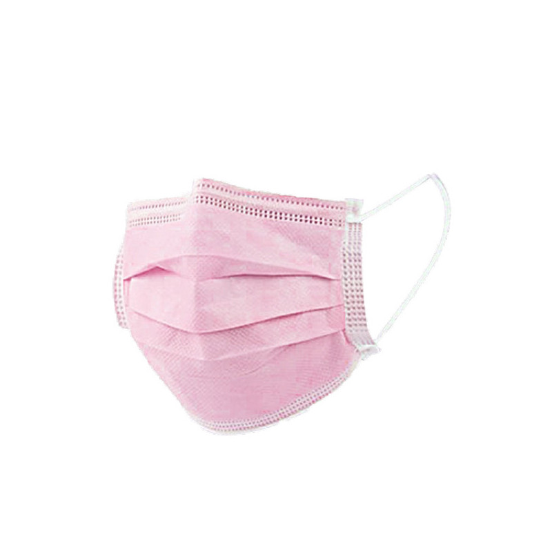 Masque Bucco Nasal 3 Plis Rose x50 Masque Bucco Nasal 3 Plis Rose x50