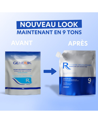 Poudre Decolorante Blanche Enrichie en Kératine 9 Tons Generik