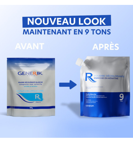 Poudre Decolorante Blanche Enrichie en Kératine 9 Tons Generik