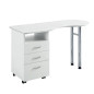 Table Manucure Vivian 3 Tiroirs En Bois Blanc