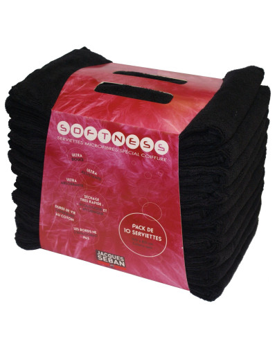 Serviette Microfibre Noire 10pcs