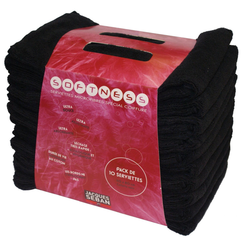 Serviette Microfibre Noire 10pcs