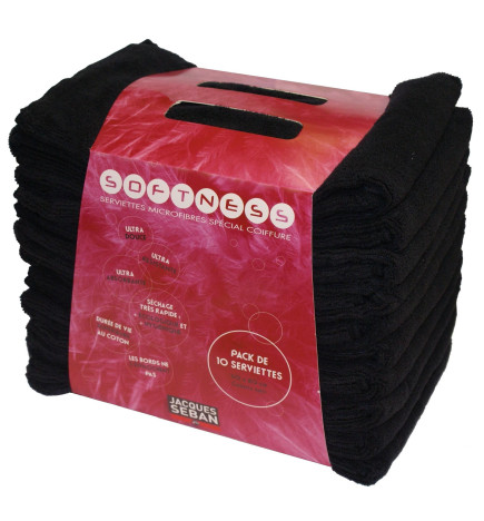 Serviette Microfibre Noire 10pcs