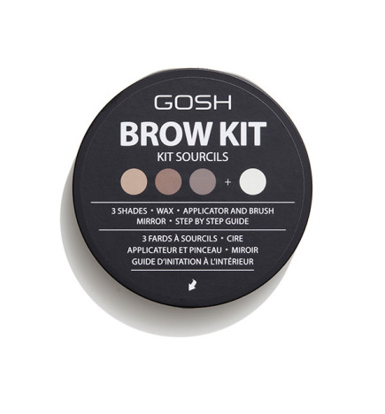 Kit Sourcils (3 Poudres,Cire,Applicateur,Mirroir) 3gr Gosh
