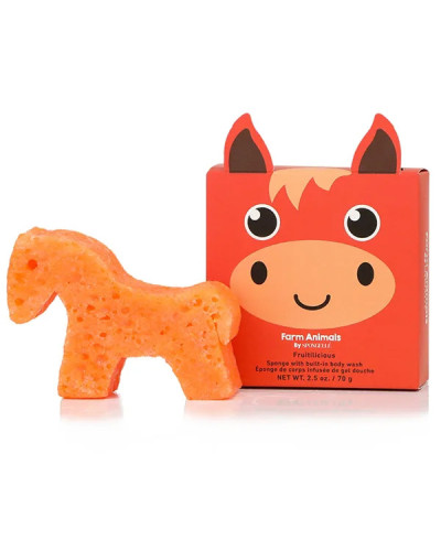 Éponge de Bain Infusée Animaux de la ferme Cheval Henry Spongellé 70g