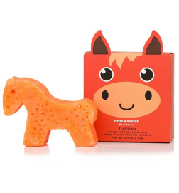 Éponge de Bain Infusée Animaux de la ferme Cheval Henry Spongellé 70g