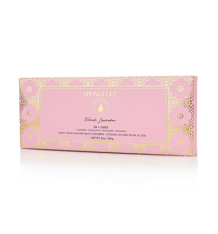 Éponge de Bain pour le Dos Exfoliante Infusée Lavande Française Spongellé 226g