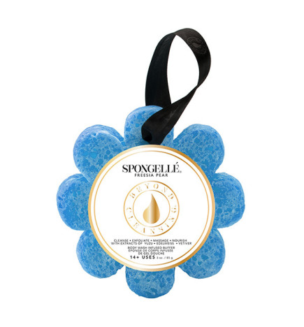 Éponge de Bain Exfoliante Infusée Freesia Poire Spongellé 85g
