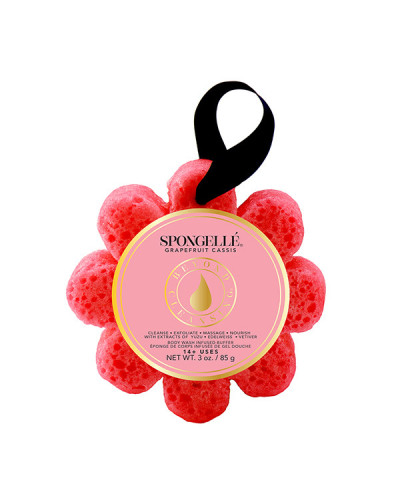 Éponge de Bain Exfoliante Infusée Pamplemousse Cassis Spongellé 85g