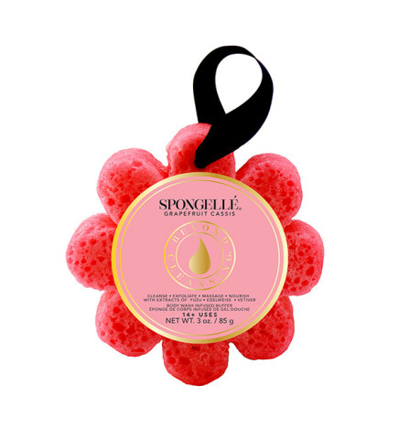 Éponge de Bain Exfoliante Infusée Pamplemousse Cassis Spongellé 85g