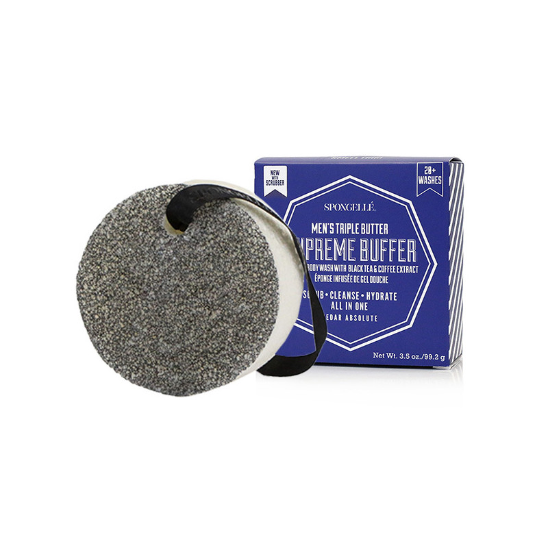 Éponge de Bain Exfoliante Infusée pour Hommes Cèdre Absolu Spongelée 99g