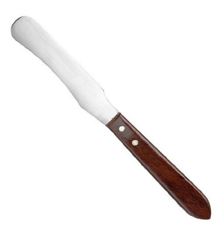 Spatule Inox Incurvée Manche Bois