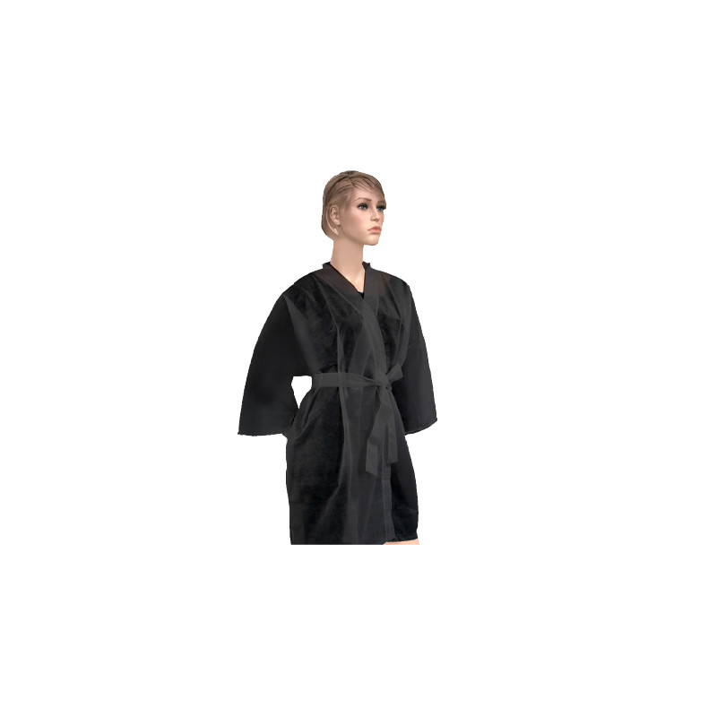 Peignoir kimono jetable noir 100pcs Peignoir kimono jetable noir 100pcs