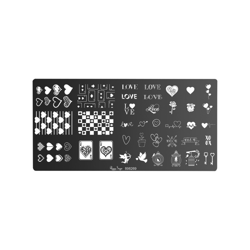 Plaque de Stamping Nail Art Love Peggy Sage
