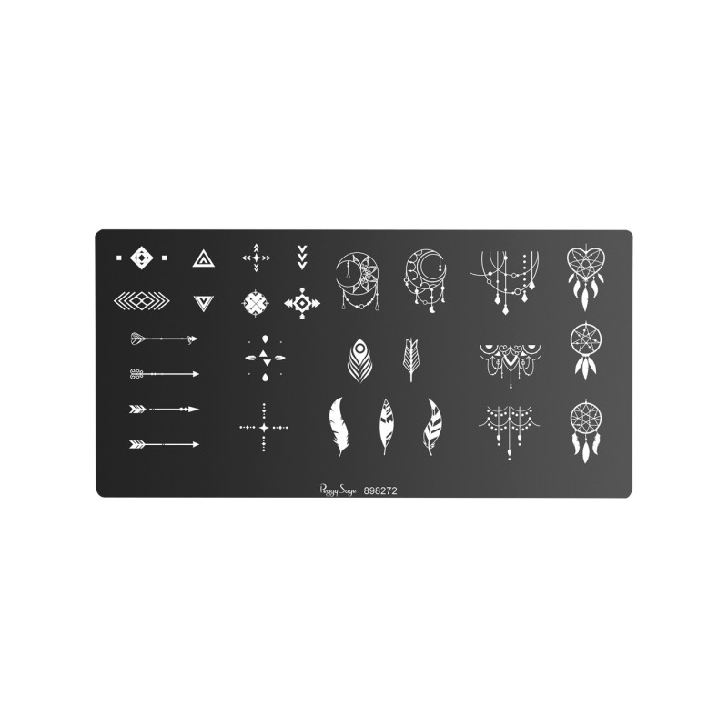Plaque de Stamping Nail Art Ethnic Peggy Sage