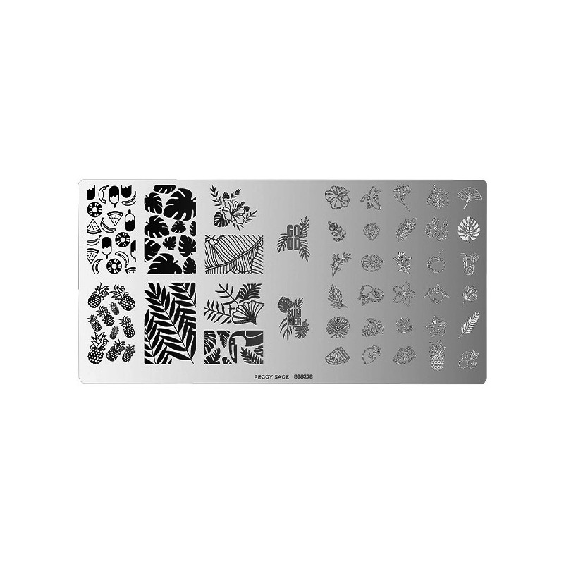 Plaque de Stamping Nail Art Tropical Punch Peggy Sage Plaque de Stamping Nail Art Tropical Punch Peggy Sage