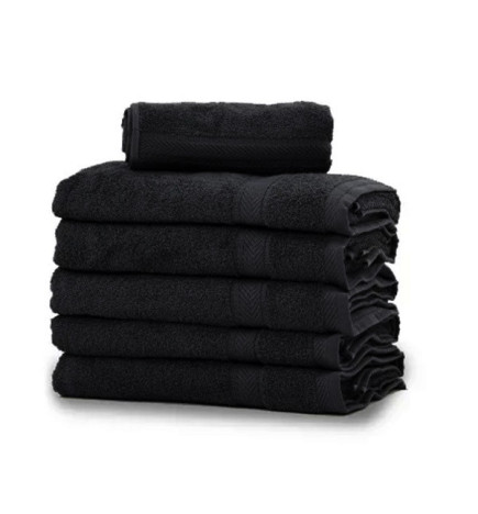 Lot de 12 Essuie-mains Noir 30x30