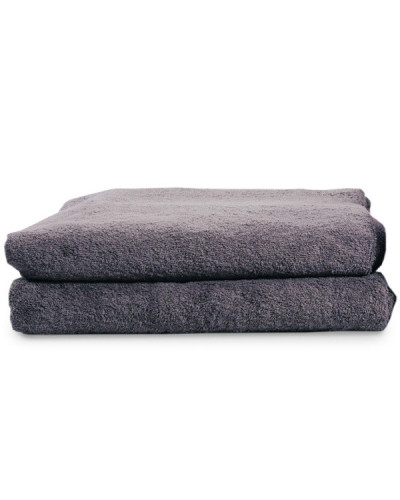 Lot de 2 Draps de Bain Gris Anthracite 100x200