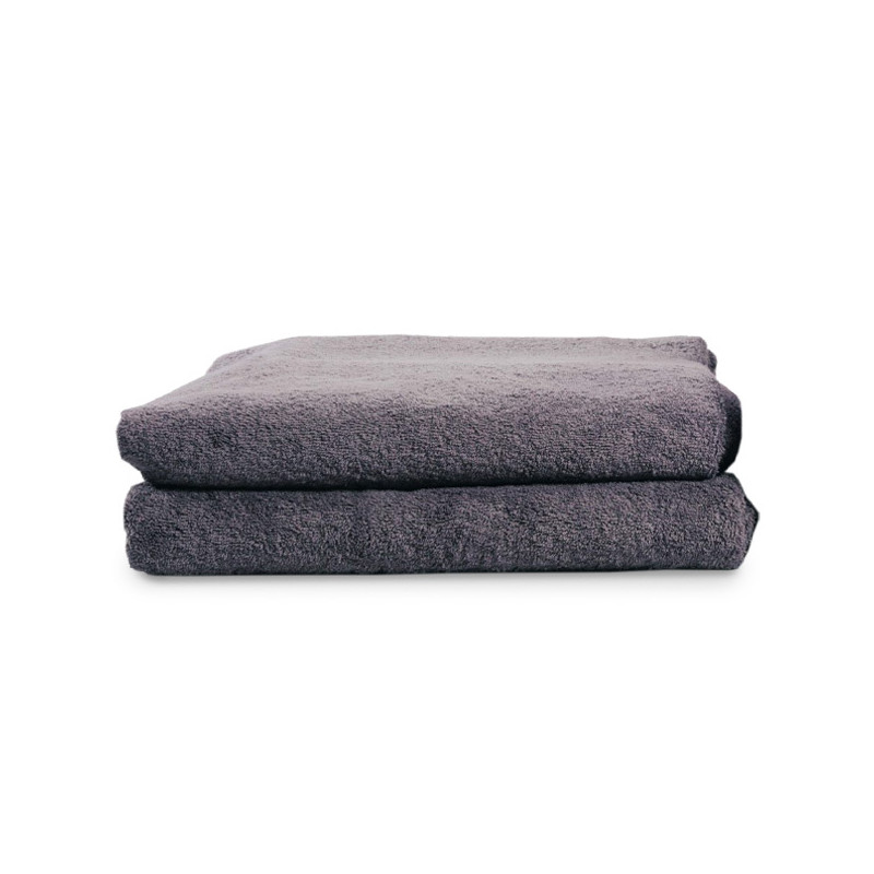 Lot de 2 Draps de Bain Gris Anthracite 100x200