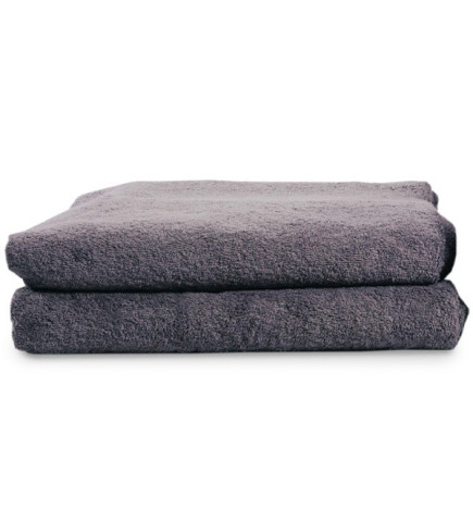 Lot de 2 Draps de Bain Gris Anthracite 100x200