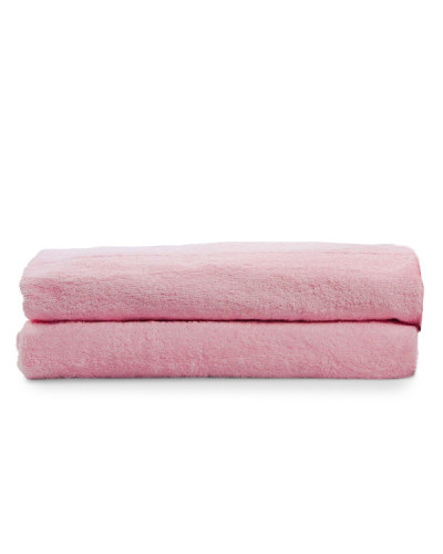 Lot de 2 Draps de Bain Rose Poudré 100x200