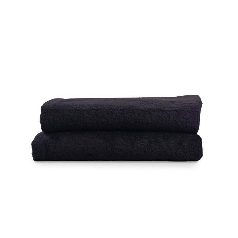 Lot de 2 Draps de Bain Noirs 100x200