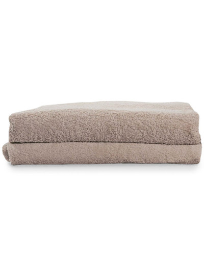 Lot de 2 Draps de Bain Taupe 100x200