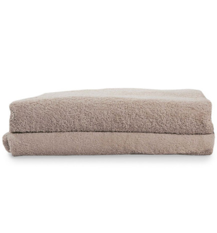 Lot de 2 Draps de Bain Taupe 100x200