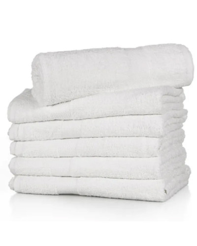 Lot de 12 Serviettes de Toilette Blanches 50x90