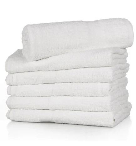 Lot de 12 Serviettes de Toilette Blanches 50x90