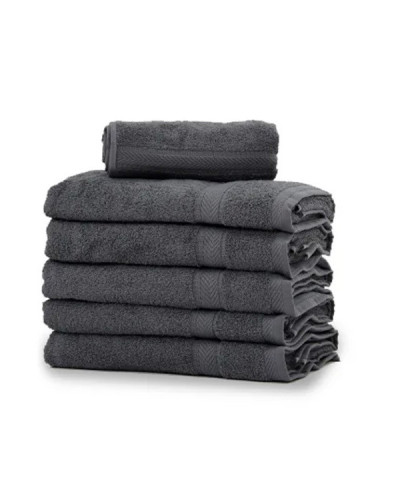 Lot de 12 Serviettes de Toilette Gris Anthracite 50x90