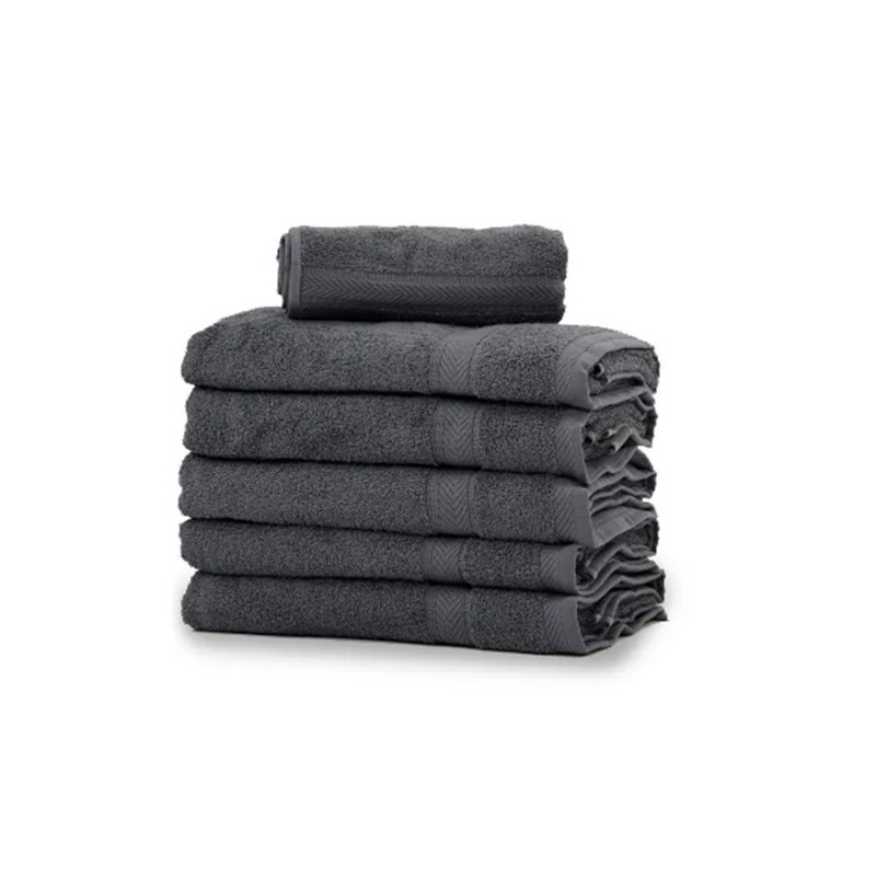 Lot de 12 Serviettes de Toilette Gris Anthracite 50x90 Lot de 12 Serviettes de Toilette Gris Anthracite 50x90