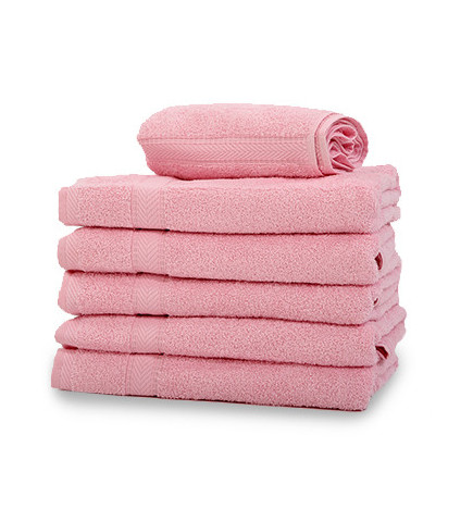 Lot de 12 Serviettes de Toilette Rose Poudré 50x90