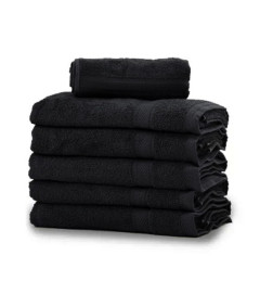 Lot de 12 Serviettes de Toilette Noires 50x90